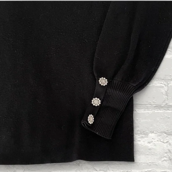 Tahari Mockneck Sweater with Sleeve Embellishments - Picture 2 of 3